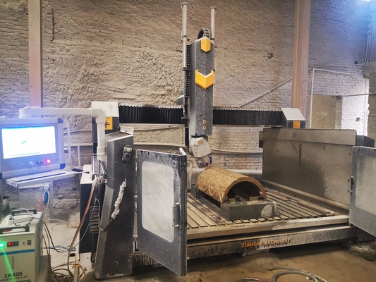 4 Axis Arc Slab Column Carving Machine Untuk Marmer Ganite Bulestone Jade Agate