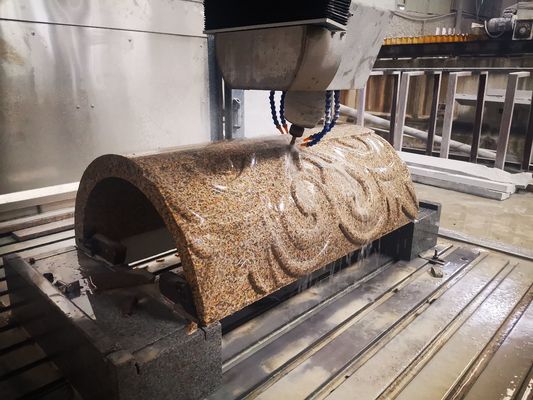 4 Axis Arc Slab Column Carving Machine Untuk Marmer Ganite Bulestone Jade Agate
