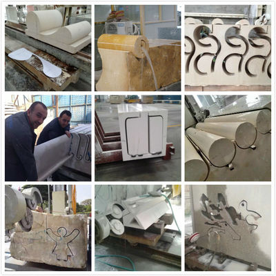 Tabel 360° Mesin gergaji kawat berlian berputar untuk pemotongan batu yang tepat