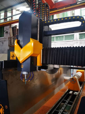 Precision Electric 4 Axis Column Batu Ukiran Mesin CNC