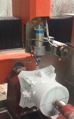 Mesin Ukiran Batu CNC Sistem Kontrol Presisi 4 Poros