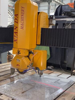 High Precision 4 Axis Bridge Stone Slab Cutting Machine Untuk Fan Bentuk Plat Dan Bentuk Khusus Edge Profiling