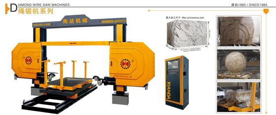Mesin gergaji kawat berlian CNC 4 sumbu dengan sistem kontrol otomatis untuk marmer, granit