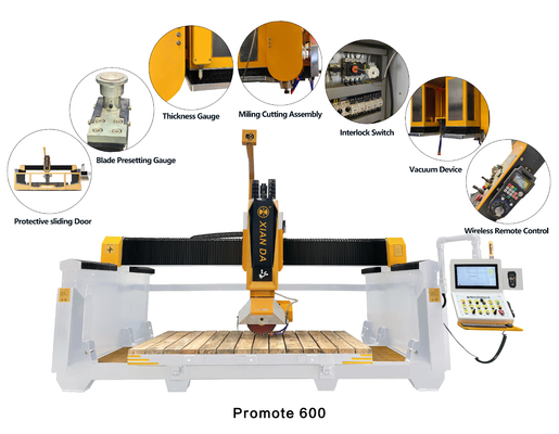 5-Axis Bridge Stone Cutting Machine CNC Granit & Marmer Profiling Saw