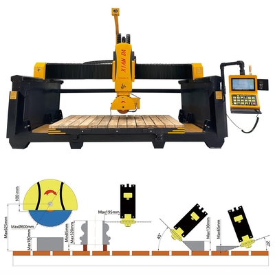 5-Axis Bridge Stone Cutting Machine CNC Granit & Marmer Profiling Saw