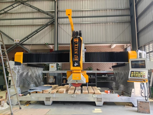 Italia Perangkat Lunak 5 Axis CNC Granit Marble Tile Cutter Batu Pemotongan dan Sink Pemotongan Milling Ukiran Bridge Saw Machine di Amerika