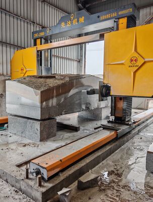 Gantry Movable Heavy Duty Diamond Wire Saw Machine dengan ukuran pemrosesan maksimum 3500*3500*2200mm dan kontrol CNC/PLC untuk pemotongan batu presisi tinggi