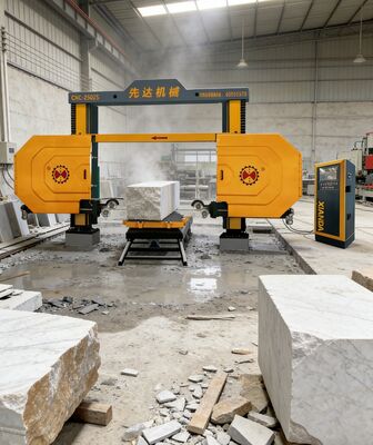 CNC Mono Wire Saw Machine 4-Axis Linkage 2500x3000x1500mm untuk Marmer Granite Arc Slab Column Roman Pillar Stone Cutting Processing