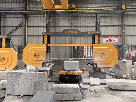 CNC Mono Wire Saw Machine 4-Axis Linkage 2500x3000x1500mm untuk Marmer Granite Arc Slab Column Roman Pillar Stone Cutting Processing