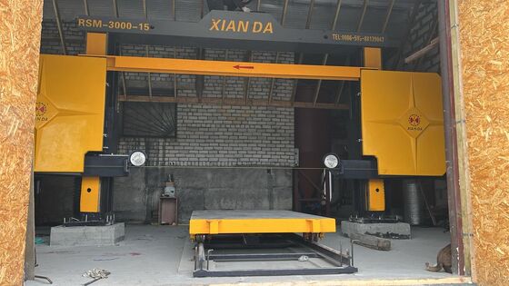 PLC Control Diamond Wire Saw Machine dengan Synchronous Screw Drive untuk 3000×3000×1500 mm Marble dan Granite Block Dividing