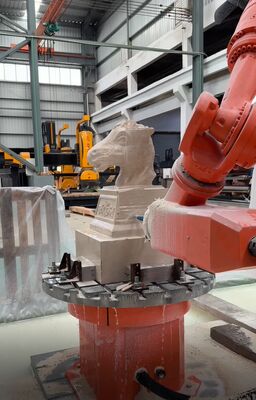 Mesin Pemotong Batu Robot CNC 6-Axis dengan Kontrol Interpolasi dan Spindel BT40 untuk Ukiran Skala Besar hingga 3100mm