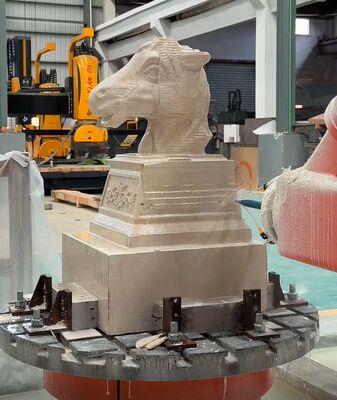 Mesin Pemotong Batu Robot CNC 6-Axis dengan Kontrol Interpolasi dan Spindel BT40 untuk Ukiran Skala Besar hingga 3100mm