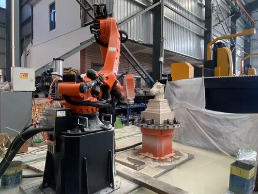 Mesin Pemotong Batu Robot CNC 6-Axis dengan Kontrol Interpolasi dan Spindel BT40 untuk Ukiran Skala Besar hingga 3100mm