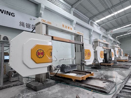 Mesin gergaji kawat berlian CNC 4 sumbu untuk pemotongan granit dan batu marmer
