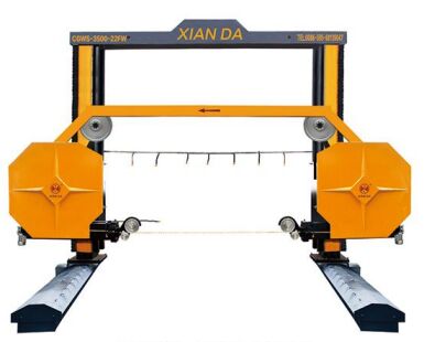 Gantry Movable Diamond Wire Saw Machine dengan ukuran pemrosesan maksimum 3500*3500*2200mm dan kontrol CNC/PLC untuk pemotongan batu presisi tinggi