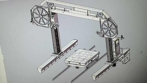 Gantry Movable Diamond Wire Saw Machine dengan ukuran pemrosesan maksimum 3500*3500*2200mm dan kontrol CNC/PLC untuk pemotongan batu presisi tinggi