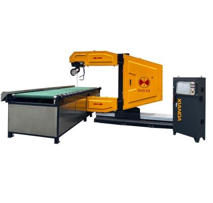 Mesin gergaji kawat CNC vertikal dengan kontrol PLC untuk pemotongan batu, konsumsi air 4m3/H, panjang kawat 20-50m