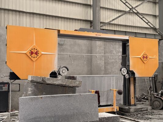 PLC Control Diamond Wire Saw Machine untuk Granite Marble dengan 3500x3500x1800mm Max Processing Size dan 15KW Motor Utama