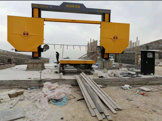 PLC Control Diamond Wire Saw Machine untuk Granite Marble dengan 3500x3500x1800mm Max Processing Size dan 15KW Motor Utama