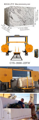 Mesin gergaji kawat berlian CNC dengan gerobak berputar 360 ° Diameter roda 1600mm dan konsumsi air 4m3/h