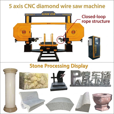 Mesin Gergaji Kawat Berlian CNC 5 Sumbu untuk Pemotongan Granit & Marmer dengan Ukuran Pemrosesan 2600 × 3000 × 1500 mm
