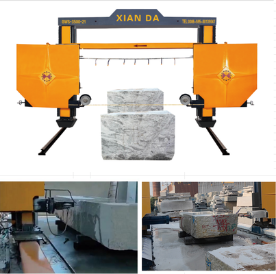 Gantry Movable CNC PLC Wire Saw Machine untuk pemotongan blok batu besar