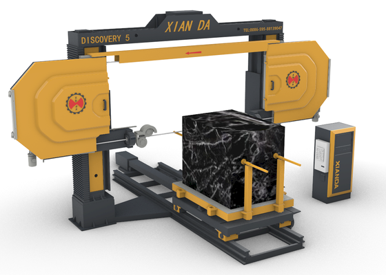 Mesin gergaji kawat berlian 5 sumbu CNC dengan motor utama 11kw untuk pengolahan bentuk 3D di Marmer dan Granit