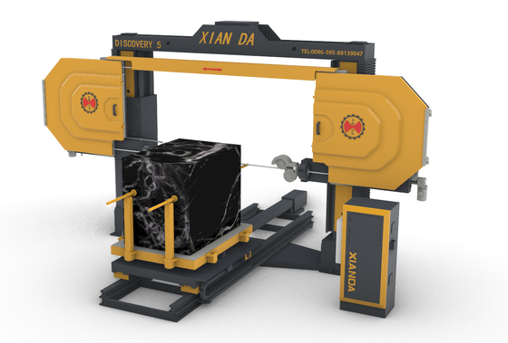 Mesin gergaji kawat berlian 5 sumbu CNC dengan motor utama 11kw untuk pengolahan bentuk 3D di Marmer dan Granit