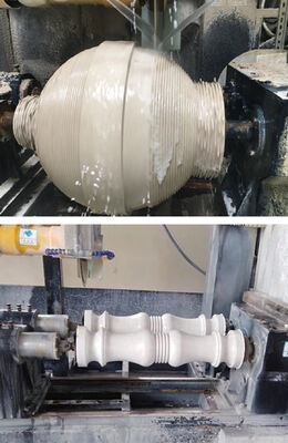 Mesin Pemotong Baluster Dua Buah Kontrol PLC/CNC untuk Marmer Granit
