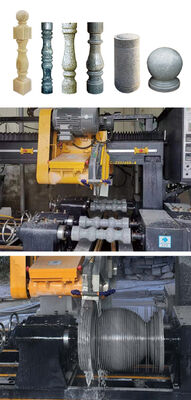 Mesin Pemotong Baluster Empat Buah Kontrol PLC/CNC untuk Pemrosesan Marmer Granit