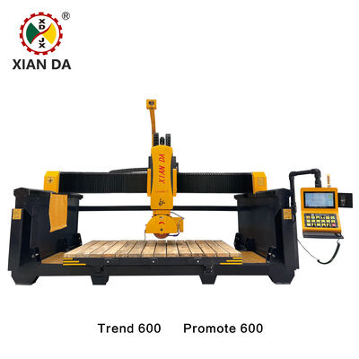Mesin Pemotong Batu Gergaji Jembatan CNC 5 Sumbu Xianda Trend 600 & Promote 600 untuk Granit Kuarsa Meja Dapur Penggilingan Cetakan Batu Buatan