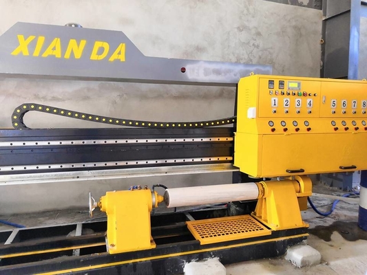 PLC Multi Heads Solid Column Stone Slab Polishing Machine Untuk Profiling