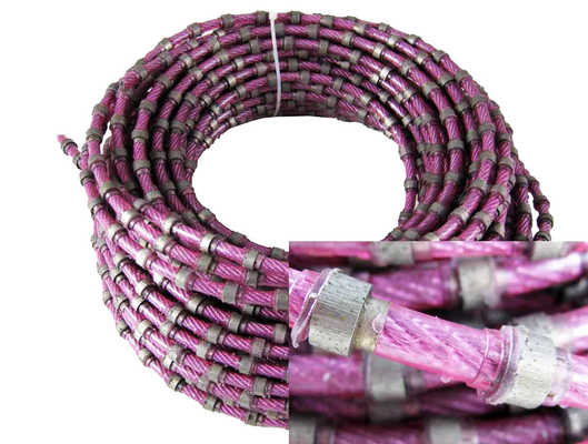 Hard Rock Marble Block Diamond Coated Wire Saw Untuk Kecepatan Jalur Batu 25-35m / S